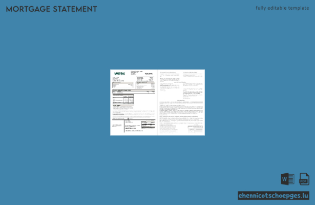 Wirex-Hypothekenabrechnung (UK) in Word- und PDF-Formaten – Beispielvorschau